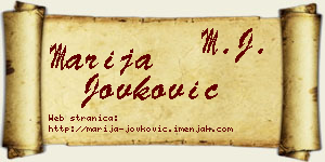 Marija Jovković vizit kartica